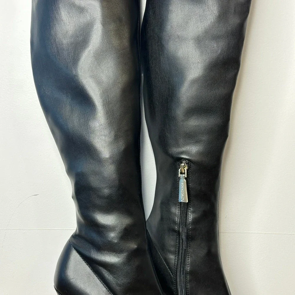 Marciano Guess Belva Black Over The Knee Thigh High Stiletto Boots Womens 8M‎ 38